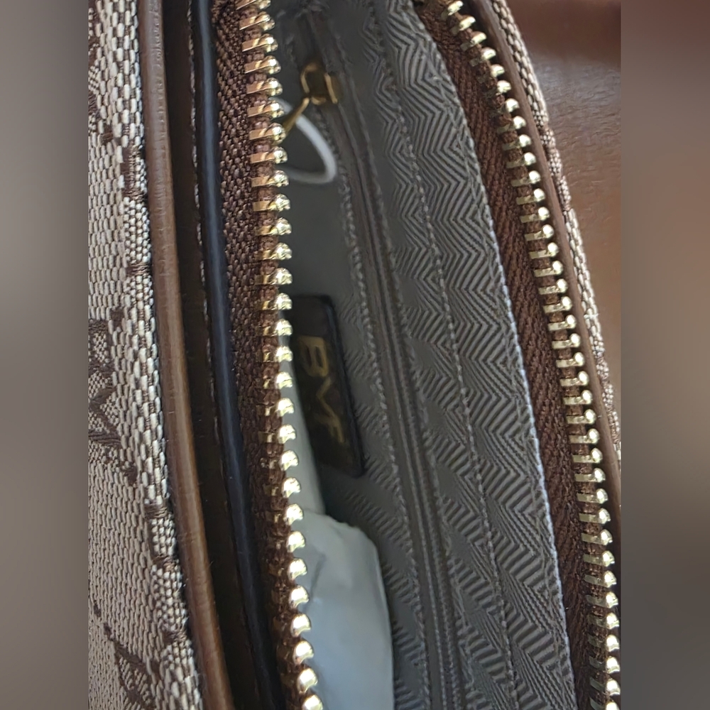 Casual Brown Monogram Crossbody Bag - Picture 11 of 12